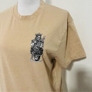 Thirty Single Skeleton King Grim Reaper T-shirt King of Spades Beige Cotton Med